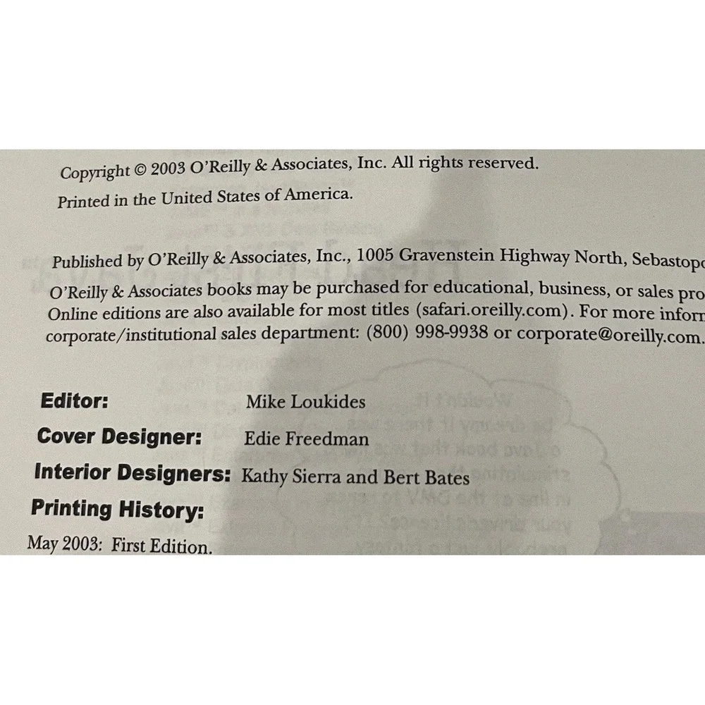 Head First Java O Reilly 2003 First‎ Edition Your Brain On Java A Learners Guide
